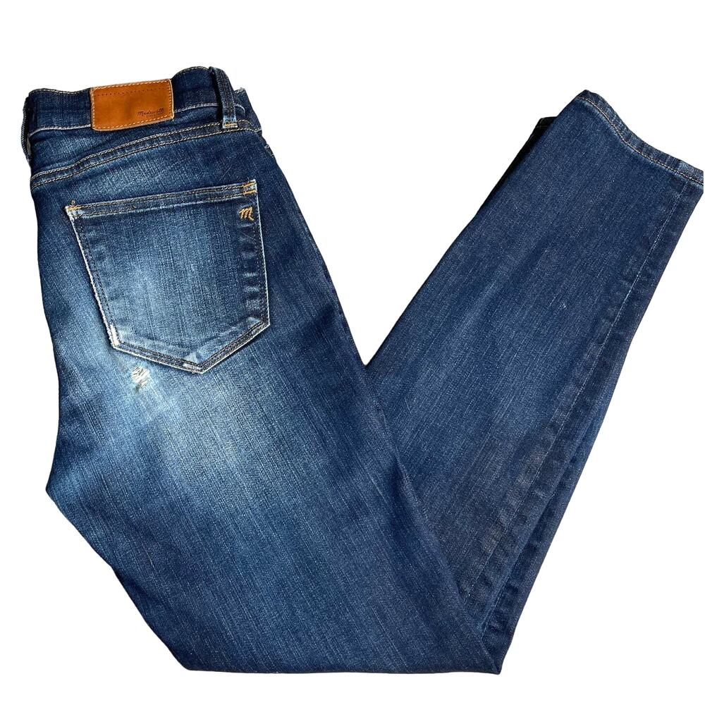 Madewell Distressed 8.5" Mid Rise Skinny Jeans Stretch Worn Sz 28